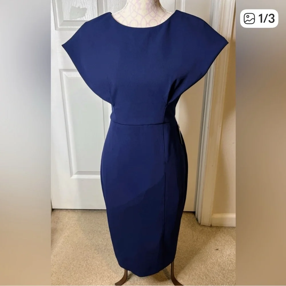 NWT Express Midnight Blue Midi Dress Navy S